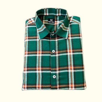 Vintage Pine Checks Dad Twinning Shirt