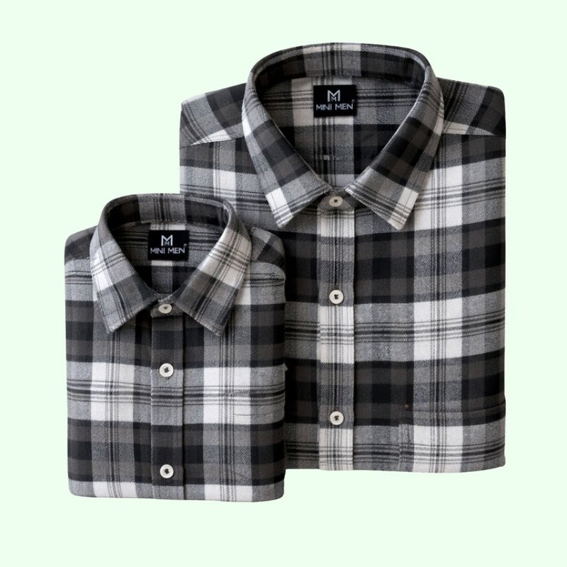 Vintage Grey Dad n Son Twinning Shirts