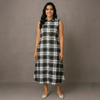 Vintage Grey Checks - Mom Twinning Shirt Dress