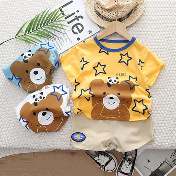 Star Bear T Shirt Shorts set