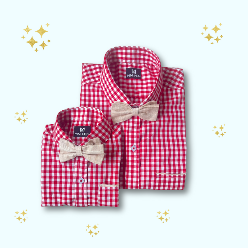 Winter Checks Dad and Son Twinning Shirts
