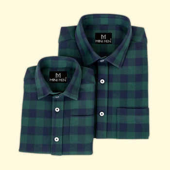 Winter storm Checks Dad n Son Twinning Shirts