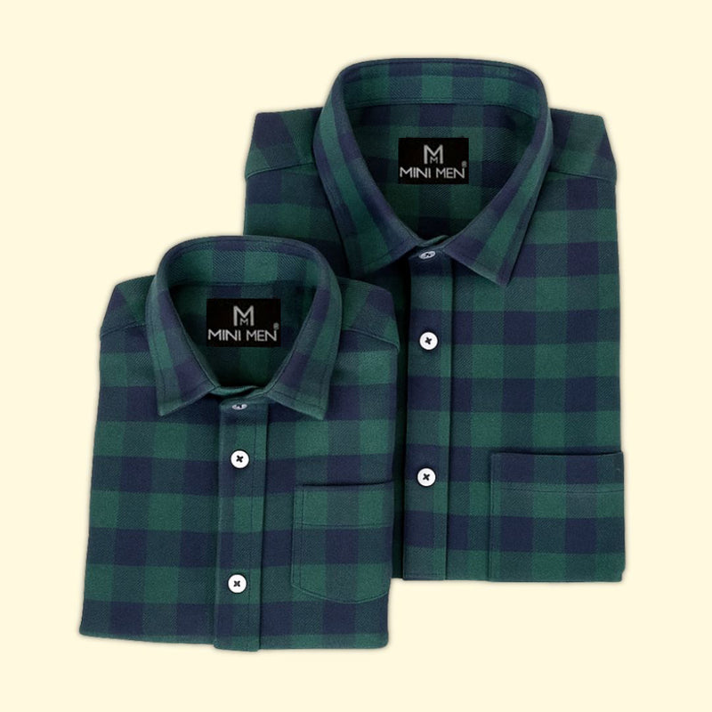 Winter storm Checks Dad n Son Twinning Shirts