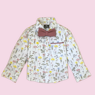 Yellow Floral Bowtie Shirt