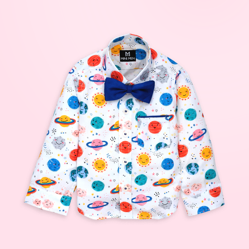 Space Explorer - Planets - Bow Tie Shirt