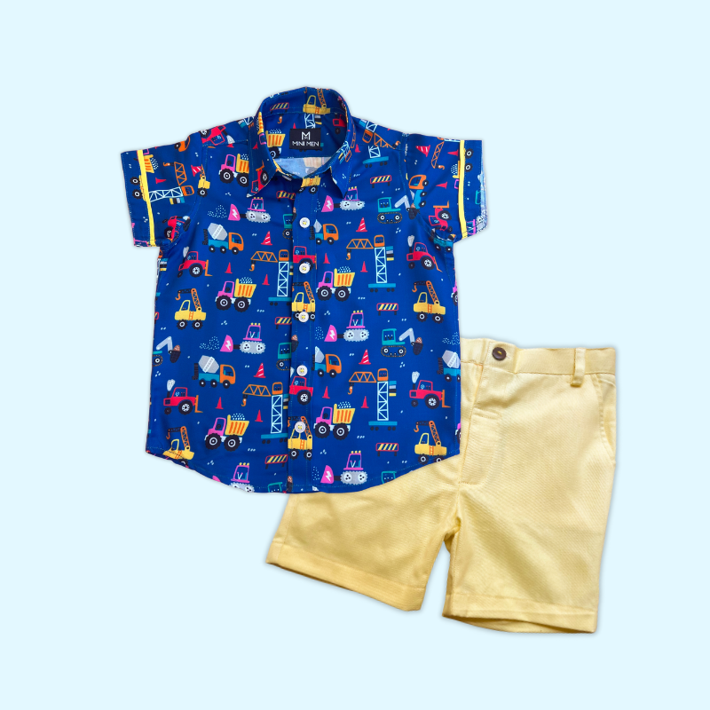 Construction Zone and Yellow Shorts - Playwear Set