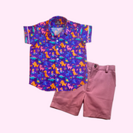 Dino World and Pink Shorts - Playwear Set