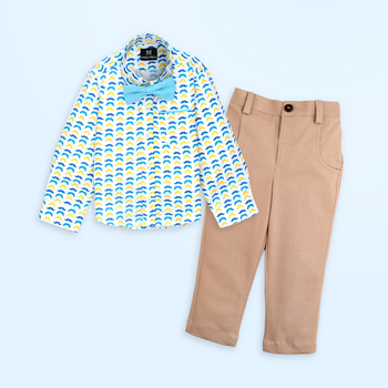 Lil Man and Beige Pant - Pant Shirt Set