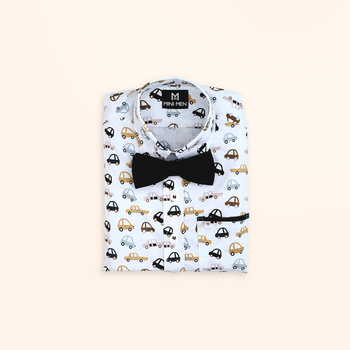 Vintage Cars and Black Pant - Pant Shirt Set