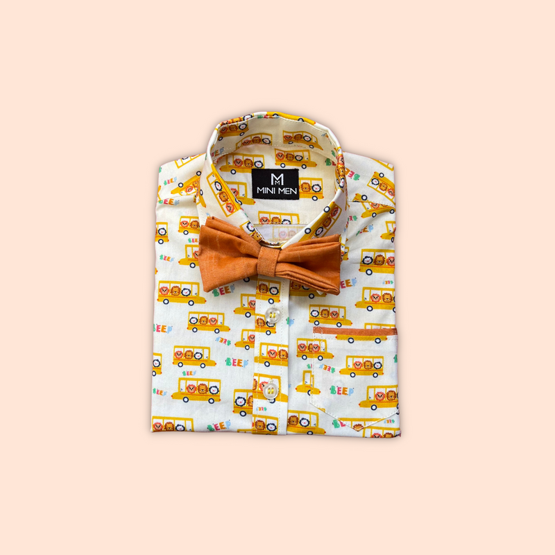 Wheels on the Bus - Bow Tie Shirt